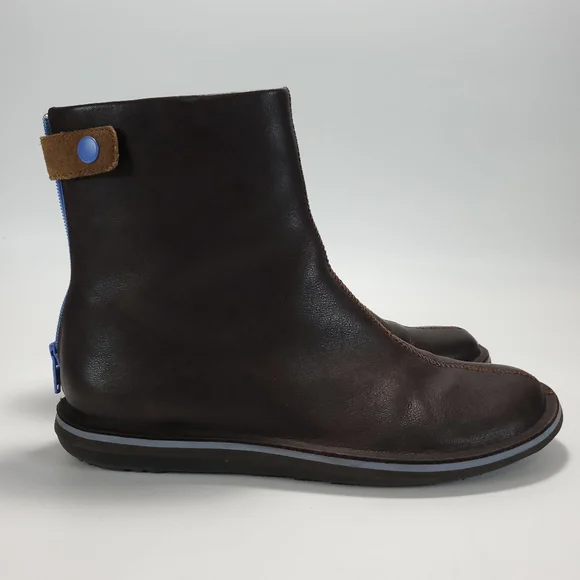 Camper | Shoes | Camper Beetle Ankle Back Zip Snap Leather Boots | Poshmark